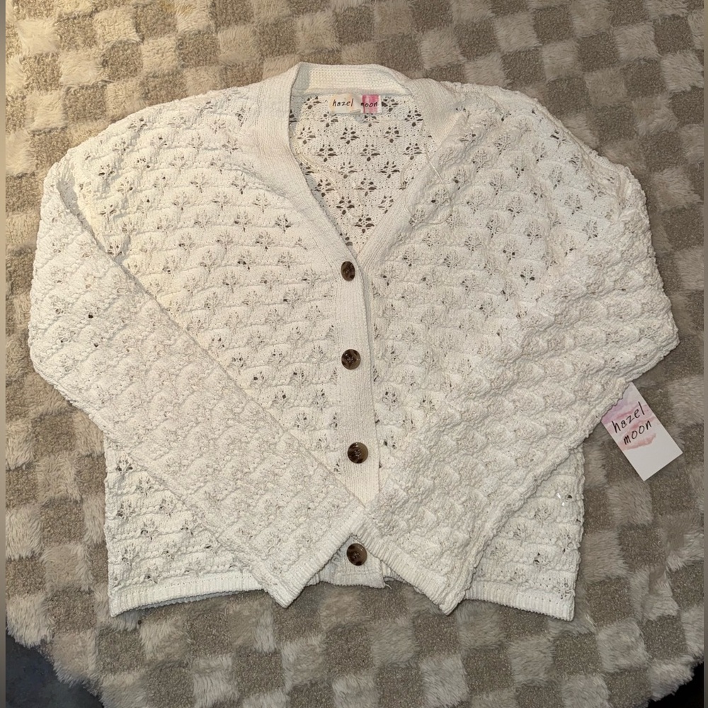 Hazel moon Women's Cream Cardigan Sweater